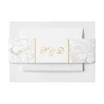 Elegant White en Gold Monogram Weddenschap