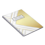 Elegant White en Gold Name Persoonlijk Notitieboek (Rechterzijde)