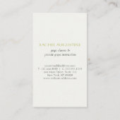 Elegant White en Gold Om Symbol Yoga Instructor Visitekaartje (Achterkant)