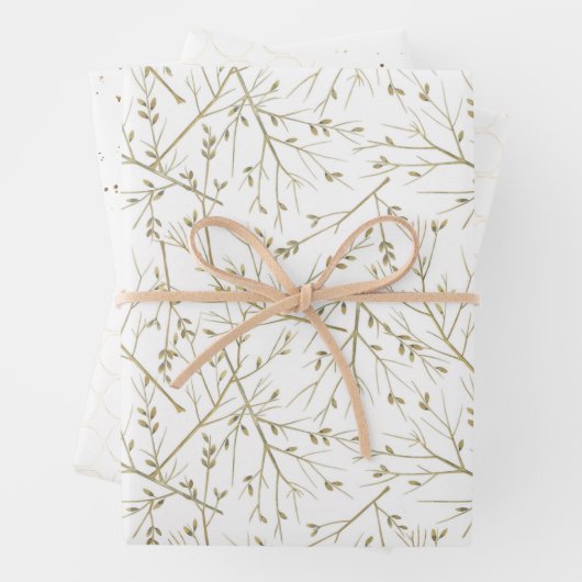 Elegant White en Gold Pattern Wedding Inpakpapier Vel (In situ)