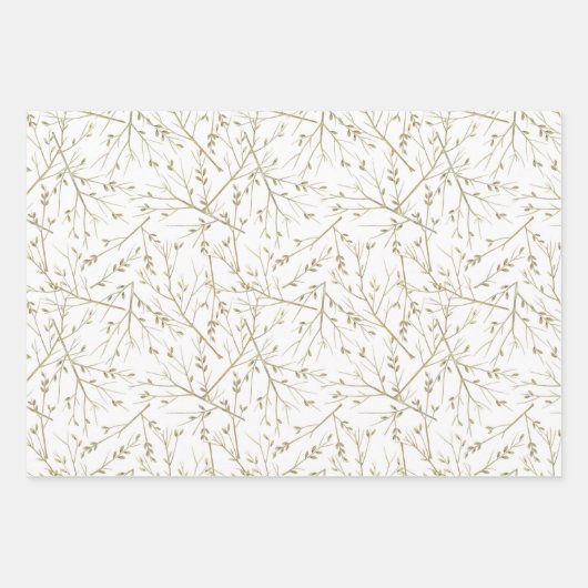 Elegant White en Gold Pattern Wedding Inpakpapier Vel (Voorkant)