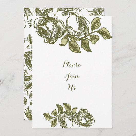 Elegant White en Gold Rozen - Aangepaste uitnodigi Kaart (Voorkant / Achterkant)