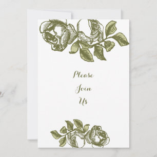 Elegant White en Gold Rozen - Aangepaste uitnodigi Kaart