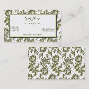 Elegant White en Gold Rozen Aangepaste Visitekaart Visitekaartje