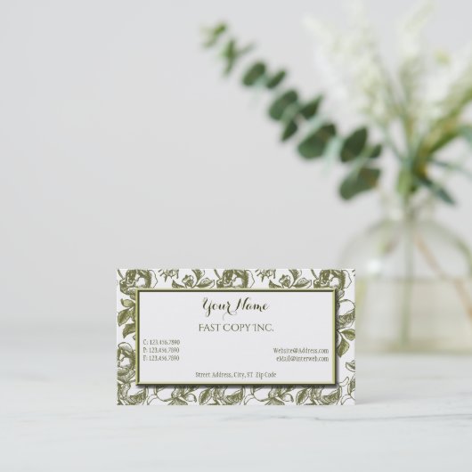 Elegant White en Gold Rozen Aangepaste Visitekaart Visitekaartje (Staand voorkant)