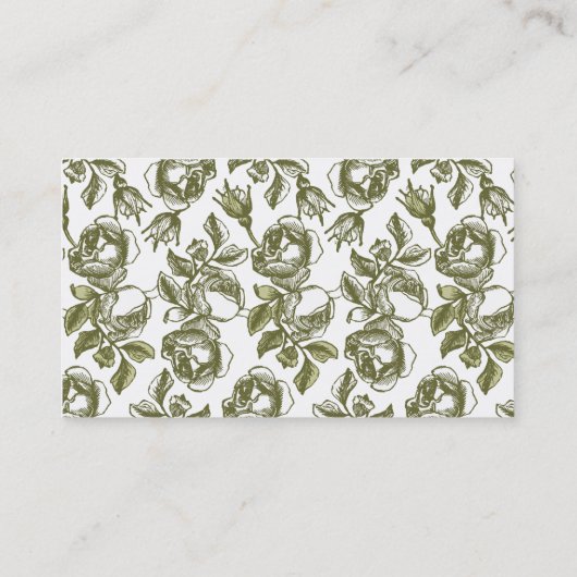 Elegant White en Gold Rozen Aangepaste Visitekaart Visitekaartje (Achterkant)