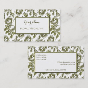 Elegant White en Gold Rozen Aangepaste Visitekaart Visitekaartje