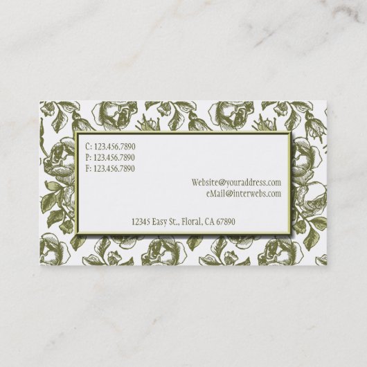 Elegant White en Gold Rozen Aangepaste Visitekaart Visitekaartje (Achterkant)