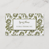 Elegant White en Gold Rozen Aangepaste Visitekaart Visitekaartje (Voorkant)