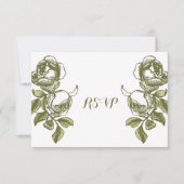 Elegant White en Gold Rozen Custom RSVP Card Kaart (Voorkant)