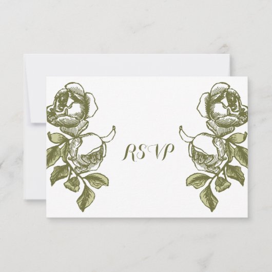 Elegant White en Gold Rozen Custom RSVP Card Kaart (Voorkant)