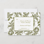 Elegant White en Gold Rozen Custom RSVP Card Kaart (Achterkant)