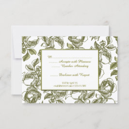 Elegant White en Gold Rozen Custom RSVP Card Kaart