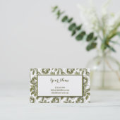 Elegant White en Gold Rozen Florence Visitekaartje (Staand voorkant)