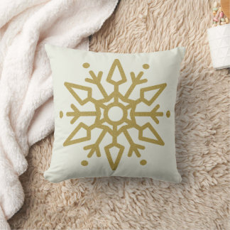 Elegant White en Gold Snowflake Sierkussen