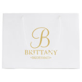 Elegant White en Gold Specialized Bridesmaid Groot Cadeauzakje (Voorkant)