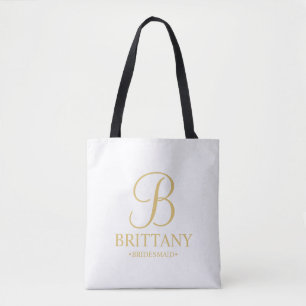 Elegant White en Gold Specialized Bridesmaid Tote Bag