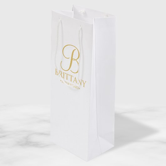 Elegant White en Gold Specialized Bridesmaid Wijn Cadeautas