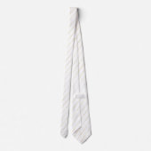 Elegant White en Gold Striped Wedding Stropdas (Achterkant)