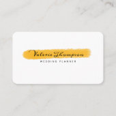 Elegant White en Gold Stroke Signature Visitekaartje (Voorkant)