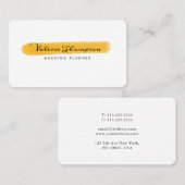 Elegant White en Gold Stroke Signature Visitekaartje (Voorkant / Achterkant)