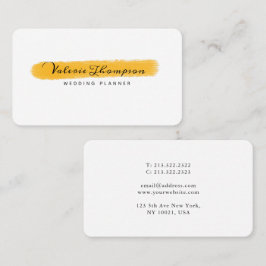 Elegant White en Gold Stroke Signature Visitekaartje