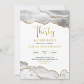 Elegant White en Gold Thirty en Fabulous Kaart (Voorkant)