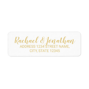 Elegant White en Gold Wedding Etiket