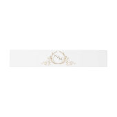 Elegant White en Gold Wedding Hand Drawn Monogram Uitnodigingen Wikkel (Vlak)