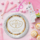 Elegant White en Gold Wedding Papieren Bordje (Feest)