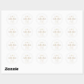 Elegant White en Gold Wedding Ronde Sticker (Vel)