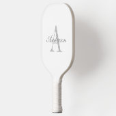 Elegant White en Gray Monogram Pickleball Paddle (Links)