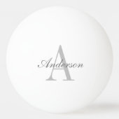 Elegant White en Gray Monogram Pingpongbal (Voorkant)