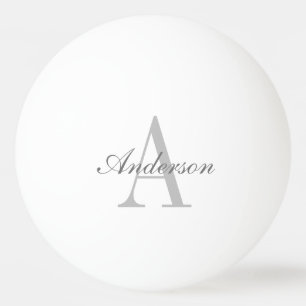 Elegant White en Gray Monogram Pingpongbal
