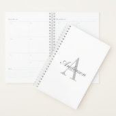 Elegant White en Gray Monogram Planner (Display)