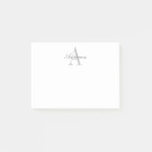 Elegant White en Gray Monogram Post-it® Notes (Voorkant)