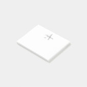 Elegant White en Gray Monogram Post-it® Notes (Schuin)