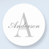 Elegant White en Gray Monogram Ronde Sticker