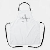Elegant White en Gray Monogram Schort (Voorkant)