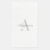 Elegant White en Gray Monogram Servet (Voorkant)