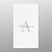 Elegant White en Gray Monogram Servet