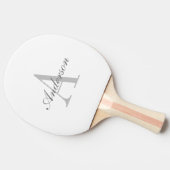 Elegant White en Gray Monogram Tafeltennisbatje (Zijkant)