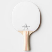 Elegant White en Gray Monogram Tafeltennisbatje (Voorkant)