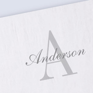 Elegant White en Gray Monogram Tissuepapier