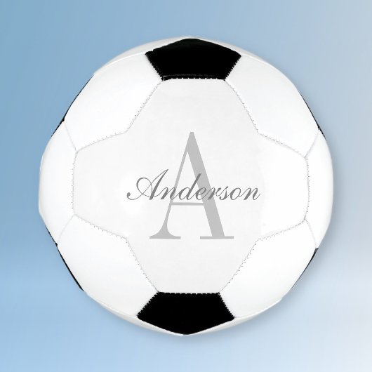 Elegant White en Gray Monogram Voetbal