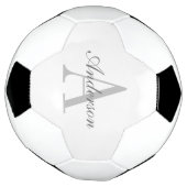 Elegant White en Gray Monogram Voetbal (Gedraaid)
