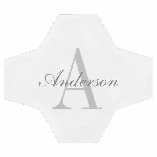Elegant White en Gray Monogram Voetbal (Enkel)