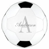 Elegant White en Gray Monogram Voetbal (Voorkant)