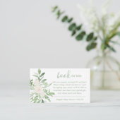 Elegant White en Green Floral Books voor Baby Informatiekaartje (Staand voorkant)