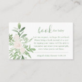 Elegant White en Green Floral Books voor Baby Informatiekaartje (Voorkant)